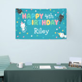 Partij Katten Kinder Happy Birthday | Naam en leef Spandoek (Beurs)