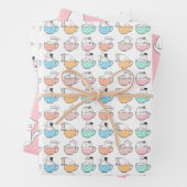 Partij katten Twee Verpakkingspapier Inpakpapier Vel (In situ)