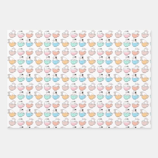 Partij katten Twee Verpakkingspapier Inpakpapier Vel (Voorkant)