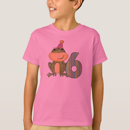 Partij Kikker 6e verjaardag T-shirts en cadeautjes (Voorkant)
