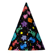 Partij Kinder partij voor het Monster Patroon Colo Feesthoedjes (Achterkant)