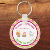 Partij Leeuw en schaap met Bedankt van de Birthday Sleutelhanger (Voorkant)