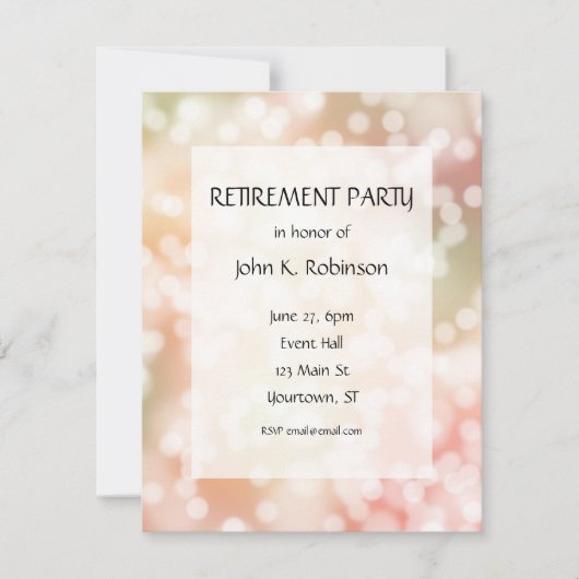 Partij lichten Uitnodiging Pensioenpartij (Voorkant)