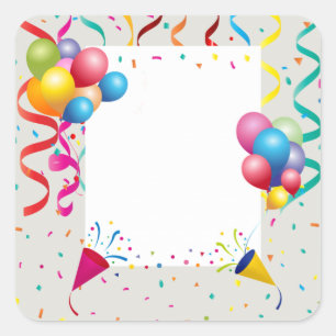 PARTIJ LIJST SQUARE VIERKANTE STICKER