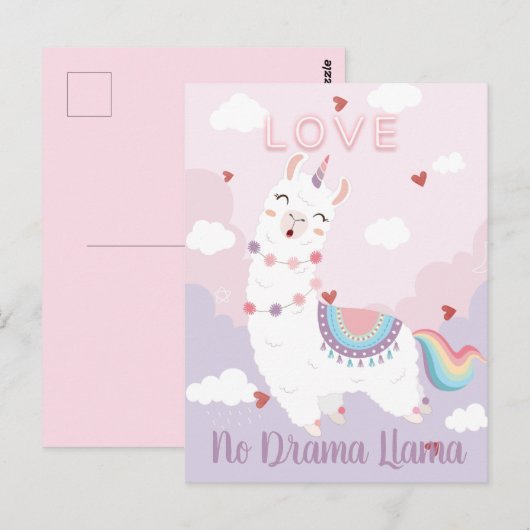 Partij Llama Briefkaart (Voorkant / Achterkant)