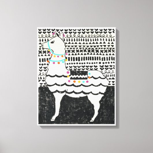 Partij Llama Canvas Afdruk (Voorkant)