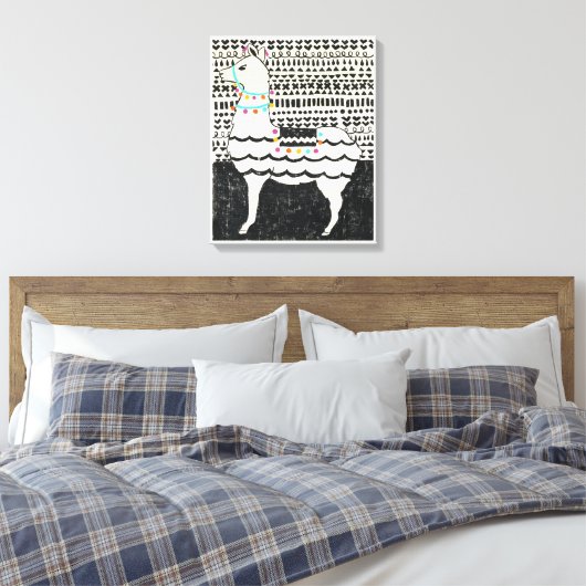 Partij Llama Canvas Afdruk (Insitu (Slaapkamer))