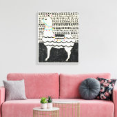 Partij Llama Canvas Afdruk (Insitu (Woonkamer))