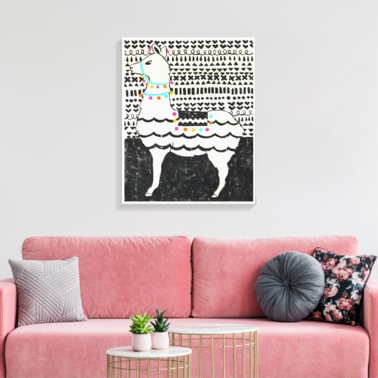 Partij Llama Canvas Afdruk (Insitu (Woonkamer))