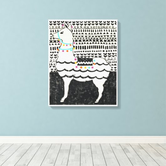 Partij Llama Canvas Afdruk (Insitu (Houten vloer))