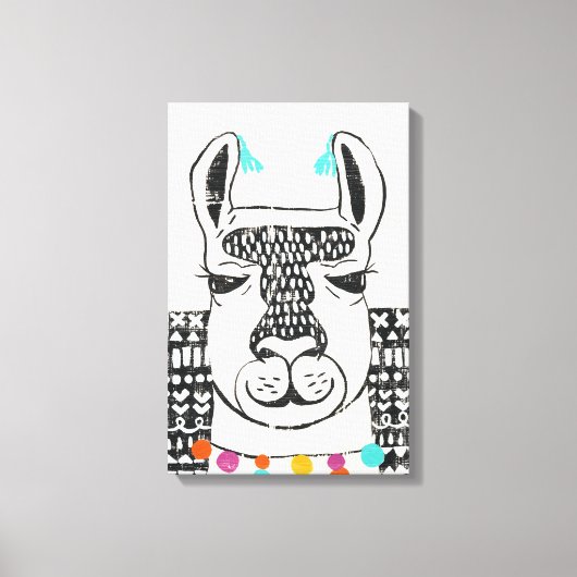 Partij Llama - Portrait Canvas Afdruk (Voorkant)