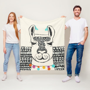 Partij Llama - Portrait Fleece Deken