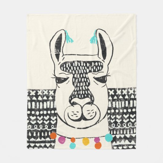 Partij Llama - Portrait Fleece Deken (Voorkant)