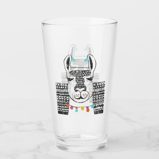 Partij Llama - Portrait Glas (Achterkant)