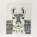Partij Llama - Portrait Legpuzzel<br><div class="desc">Partij Llama III van Chariklia Zarris. Biedt het gezicht van een lama in het vormen van kleuren met een leuke,  geometrische achtergrond.</div>