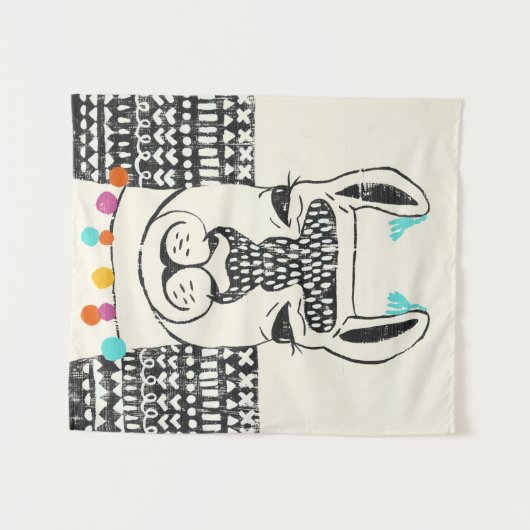 Partij Llama - Portrait Wandkleed (Voorkant (horizontaal))