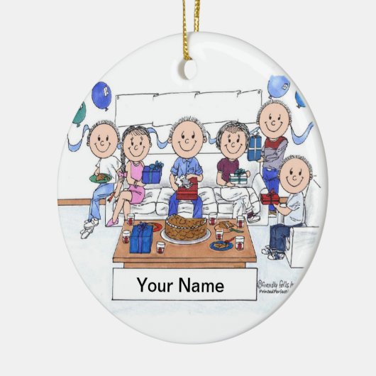 Partij - Mannelijk Keramisch Ornament (Links)