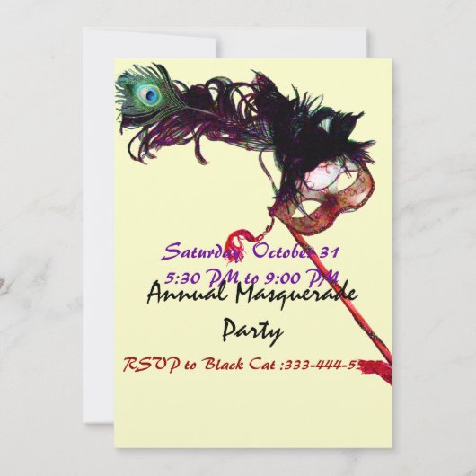 PARTIJ MASQUERADE KAART (Achterkant)