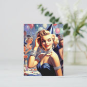 partij meisje illustratie briefkaart (Staand voorkant)