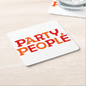 Partij, Mensen. Kartonnen Onderzetters (Schuin)