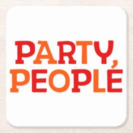 Partij, Mensen. Kartonnen Onderzetters