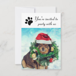Partij met Amerikaanse Dog - 3x5 Uitnodiging van d