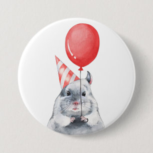 Partij met chinchilla ronde button 7,6 cm