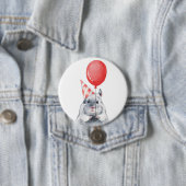 Partij met chinchilla ronde button 7,6 cm (In situ)