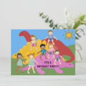 Partij met de Dinos-uitnodiging van 5 dagen per we Kaart (Staand voorkant)