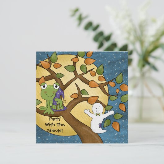 Partij met de uitnodiging van Ghouls Halloween (Staand voorkant)