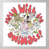 PARTIJ MET DIEREN POSTER (Voorkant)