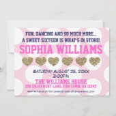 PARTIJ MET ME roze liefde geïnspireerd op Sweet 16 Kaart (Achterkant)