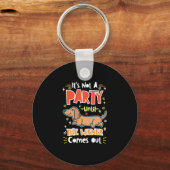 Partij met mijn Dachshunds Sleutelhanger (Voorkant)