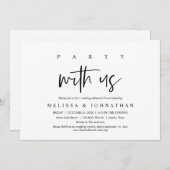 Partij met ons, huwelijksfeest kaart (Voorkant / Achterkant)