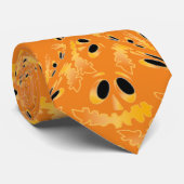 Partij met pompoenen op Sinaasappel Stropdas (Opgerold)