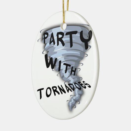 Partij met tornado's keramisch ornament (Links)