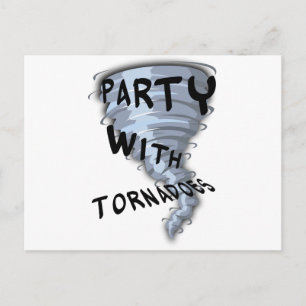 Partij met tornado's uitnodiging briefkaart