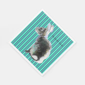 Partij Napkin met Bunny op Striped Blue Background Servet (Hoek)