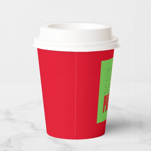 Partij neemt twee kleuren groen rood papieren bekers (Rechts)