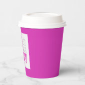 Partij neemt twee kleuren roze wit papieren bekers (Links)