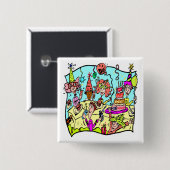 Partij neer 50e geboorte-cadeaus vierkante button 5,1 cm (Voorkant /achterkant)