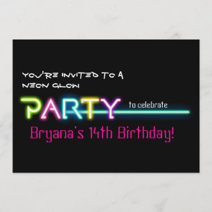 PARTIJ Neon Glow Lights Rave Club Kaart