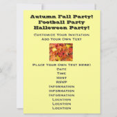 PARTIJ nodigt de herfst Football Halloween uit Kaart (Achterkant)