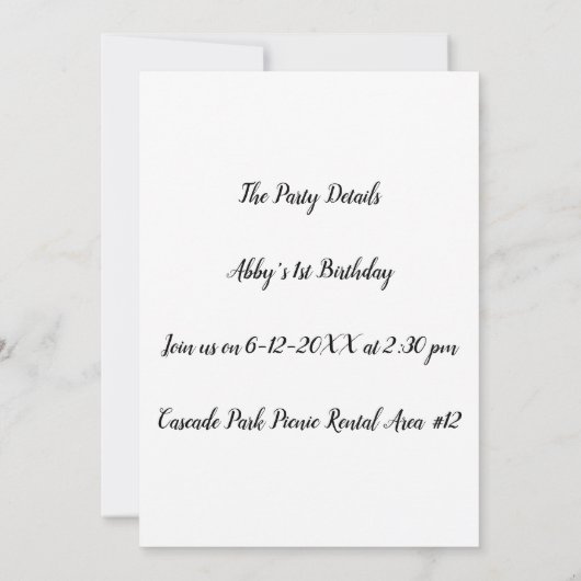  partij nodigt uit kaart (Achterkant)