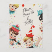  partij nodigt uit om naar een partij te komen uitnodiging briefkaart (Voorkant)