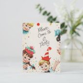  partij nodigt uit om naar een partij te komen uitnodiging briefkaart (Staand voorkant)