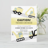 Partij onder Bouwnijverheid Witte 1e verjaardag Kaart (Staand voorkant)