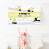 Partij onder Bouwvoertuigen Witte verjaardag Spandoek (Insitu)