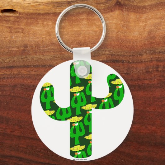 Partij op Cactus Sleutelhanger (Voorkant)