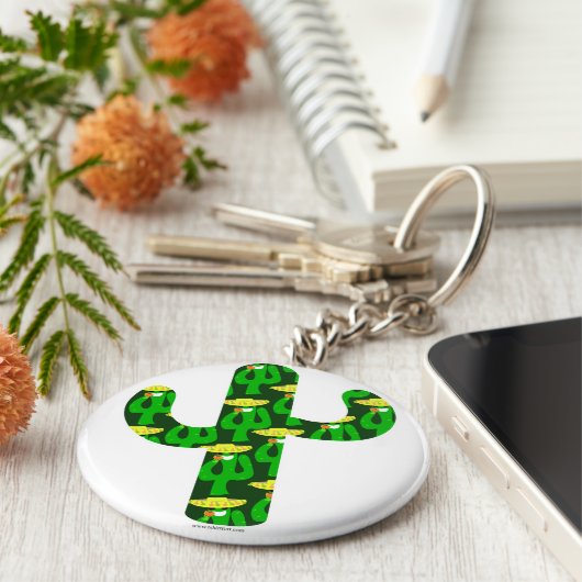 Partij op Cactus Sleutelhanger (Zijkant)